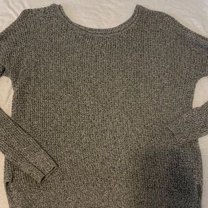 grey knitted ribbed hollister sweater